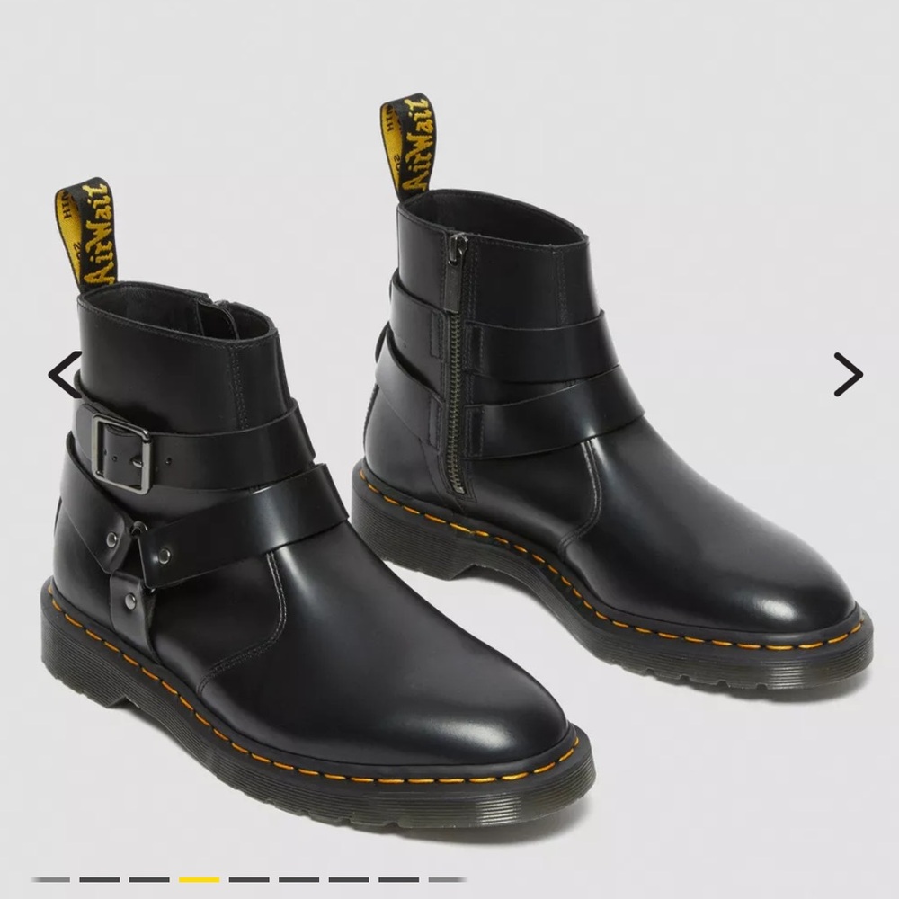 New dr. martens JAIMES LEATHER HARNESS CHELSEA BOOTS double buckle boot